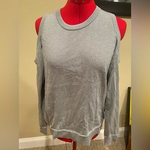 Michael Kors Silver/Gray Cold Shoulder Sweater